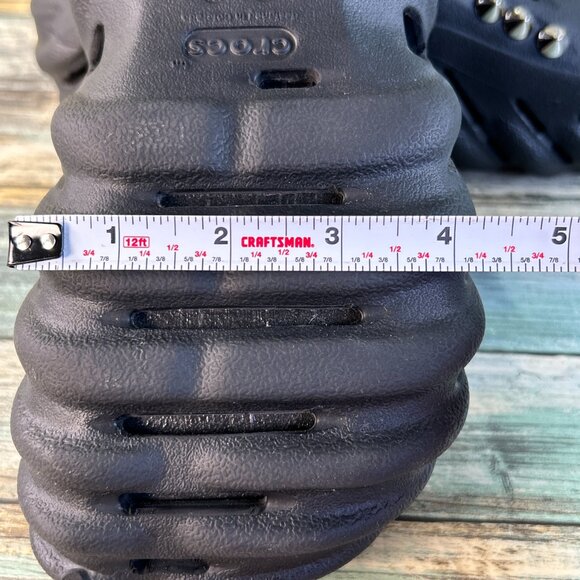 Crocs Echo Platform Clogs Shoes Mens Size 6 Black Slip On Studs Chain Jibbitz - Picture 9 of 11